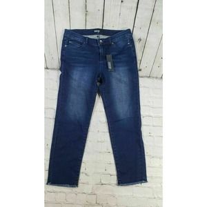 Crosby Cropped Fray Hem Dark Wash Denim Jeans WOMENS SIZE 2